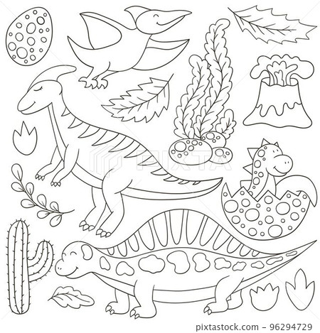 Coloring Illustration in hand drawn style. Children's drawings for your design Coloring Illustration in hand drawn style. Children's drawings for your design 96294729