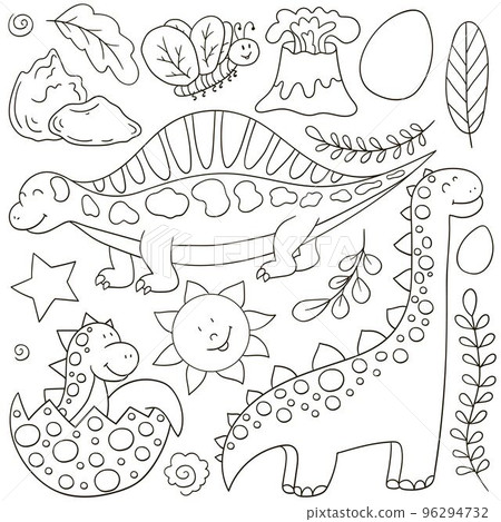 Coloring Illustration in hand drawn style. Children's drawings for your design Coloring Illustration in hand drawn style. Children's drawings for your design 96294732