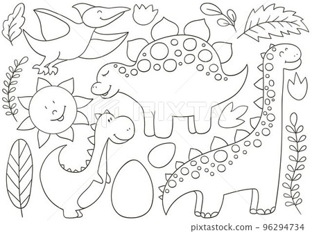 Coloring Illustration in hand drawn style. Children's drawings for your design Coloring Illustration in hand drawn style. Children's drawings for your design 96294734