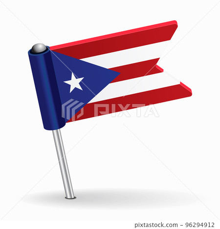Puerto Rican flag map pointer layout. Vector illustration. 96294912