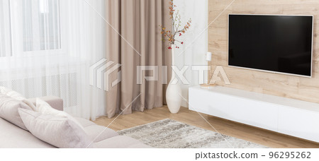 Panoramic picture of a spacious living room Panoramic picture of a spacious living room 96295262