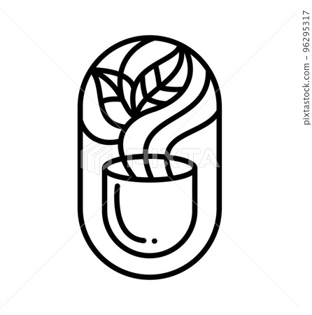 Vector cup of Tea and tree Leaves for Cafe or... - Stock Illustration ...