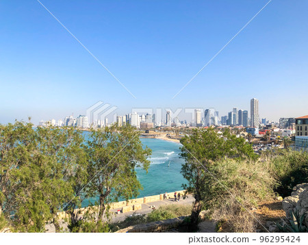 TEL AVIV, ISRAEL - JANUARY 21, 2019: View of Tel Aviv from Yaffa park on a hill TEL AVIV, ISRAEL - JANUARY 21, 2019: View of Tel Aviv from Yaffa park on a hill 96295424