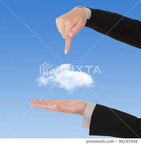 Pointing woman Pointing woman 96295498