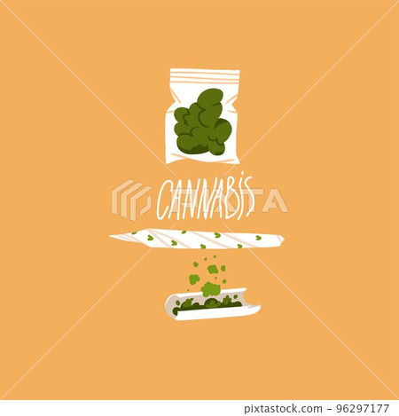 Hand drawn vector abstract graphic clip art illustration of Medical Marijuana, smoking accessories.Smoking weed cartoon.Cannabis and weed legalization concept design art.Trendy vector illustration. Hand drawn vector abstract graphic clip art illustration of Medical Marijuana, smoking accessories.Smoking weed cartoon.Cannabis and weed legalization concept design art.Trendy vector illustration. 96297177