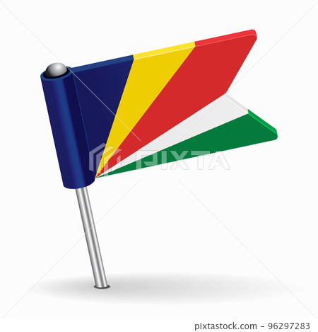 Seychelles flag map pointer layout. Vector illustration. 96297283