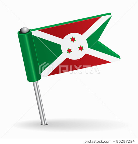Burundian flag map pointer layout. Vector illustration. 96297284