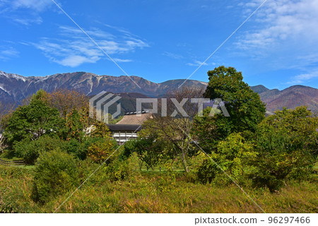 Majestic view of the Northern Alps seen from Hakuba Oide Park, Nagano Prefecture 96297466