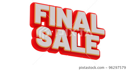 3D Final Sale text banner render. little rotation and bottom to top view. png illustration 96297579