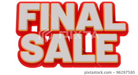 3D Final Sale text banner render. png illustration 3D Final Sale text banner render. png illustration 96297580