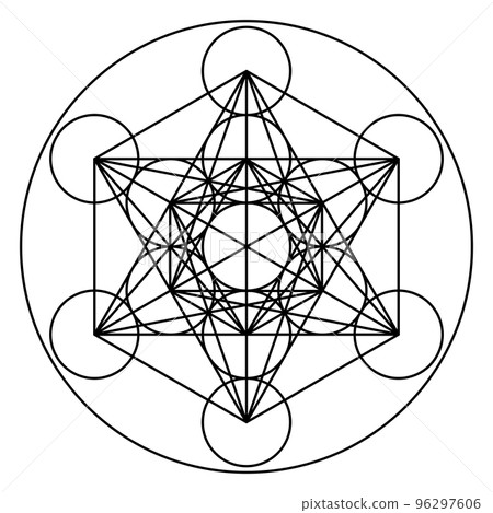神聖幾何梅塔特隆立方體 神聖幾何梅塔特隆立方體 96297606