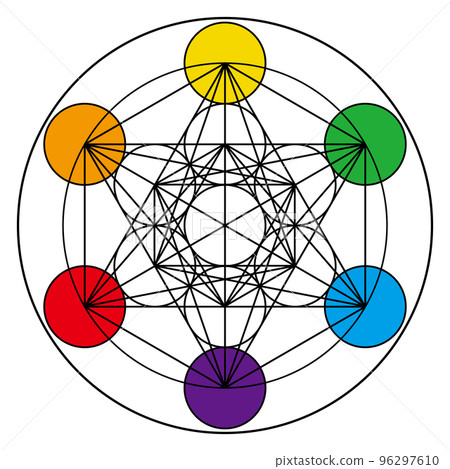 神聖幾何 Metatron 立方體彩色圖標 96297610