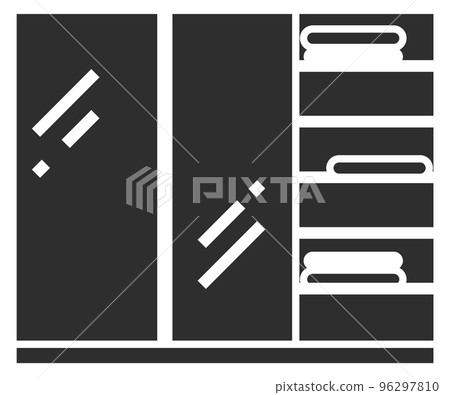 Wardrobe black icon. Closet symbol. Clothing storage 96297810