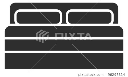 Double bed black icon. Bedroom furniture symbol Double bed black icon. Bedroom furniture symbol 96297814