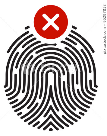 Wrong fingerprint scan. Identity recognition failed icon 96297818