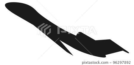 Fighter jet silhouette. Black air force plane Fighter jet silhouette. Black air force plane 96297892