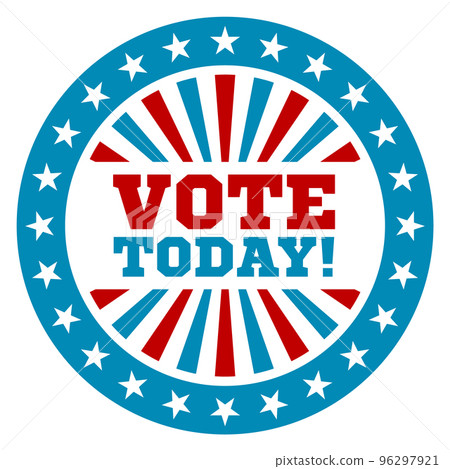 Vote today sticker. Round label. Campaign badge Vote today sticker. Round label. Campaign badge 96297921