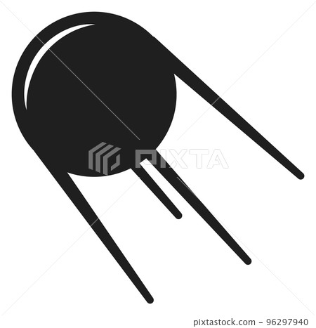 Sputnik black icon. Soviet space satellite symbol 96297940