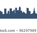 Silhouette of a modern big city on a white background. Vector illustration. 96297989