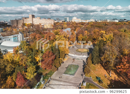 Autumn aerial stairs in city park Kharkiv Ukraine 96299625