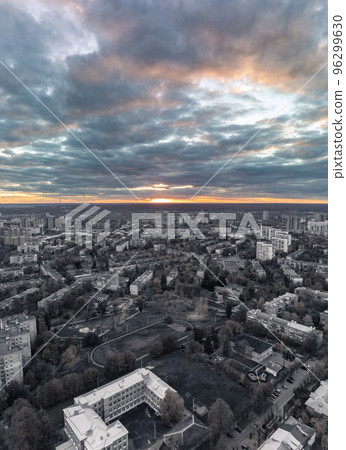 Aerial Kharkiv city evening, autumn high cityscape 96299630