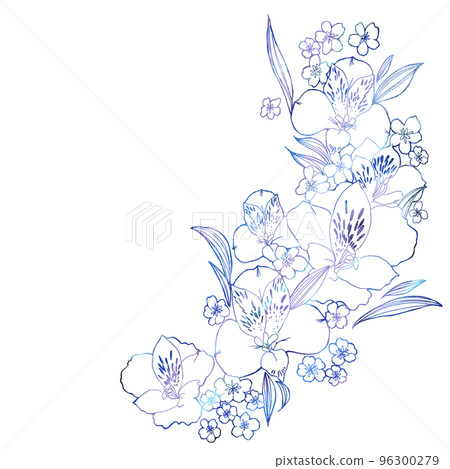 blue flower frame 2 96300279