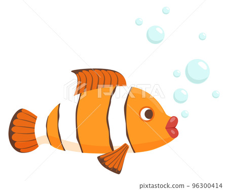 Clown fish underwater. Cartoon tropical fauna icon 96300414
