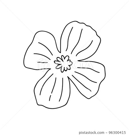 Cute doodle flower isolated on white 96300415
