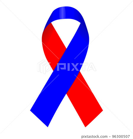 Red and blue ribbon as symbol of CHD Awareness 96300507