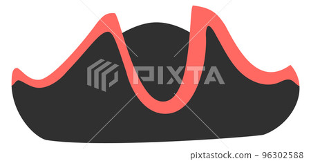 Black tricorn hat icon. Retro military cap Black tricorn hat icon. Retro military cap 96302588