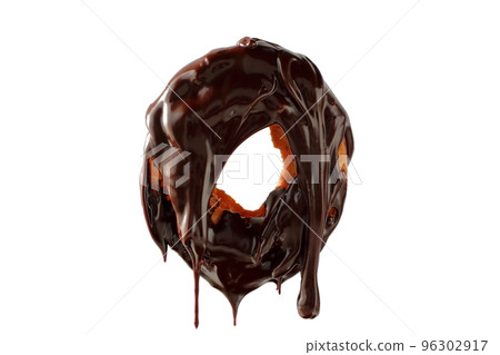 Old fashioned donuts with melted chocolate 96302917