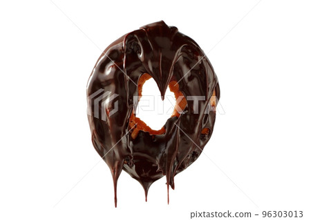 帶有融化巧克力的老式甜甜圈 帶有融化巧克力的老式甜甜圈 96303013