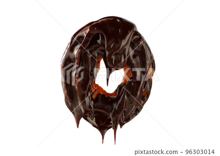 帶有融化巧克力的老式甜甜圈 96303014
