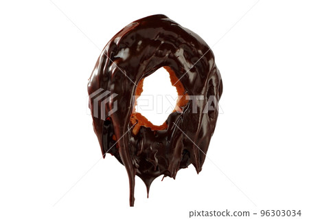 Old fashioned donuts with melted chocolate 96303034