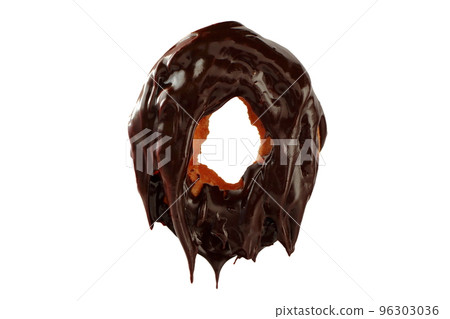 Old fashioned donuts with melted chocolate 96303036