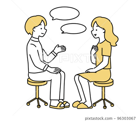 Illustration of a woman and a doctor receiving counseling Illustration of a woman and a doctor receiving counseling 96303067