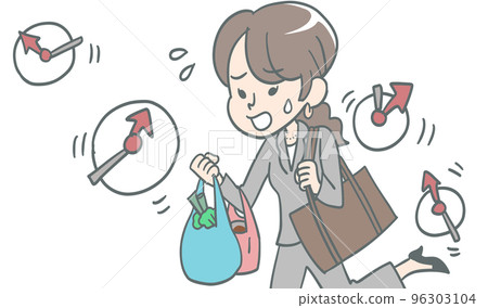 A working mom who is pressed for time and shopping on the way home from work A working mom who is pressed for time and shopping on the way home from work 96303104