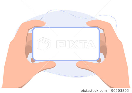 UI of a frameless phone that is held in the hands UI of a frameless phone that is held in the hands 96303893
