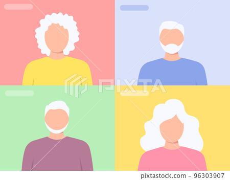 Elderly people connected their screens to the video conversation 96303907