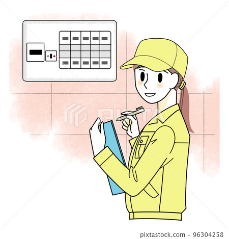 穿工作服檢查的女人 96304258