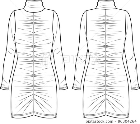 Drawings Turtle Neck Dress