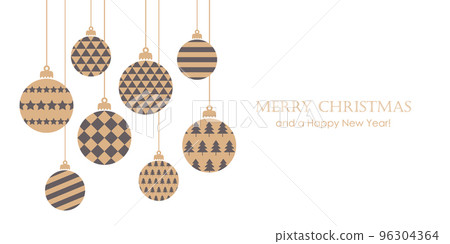 christmas bauble decoration different pattern isolated on white 96304364