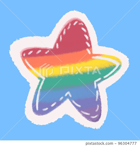 Cute crayon rainbow star. Cute crayon rainbow star. 96304777