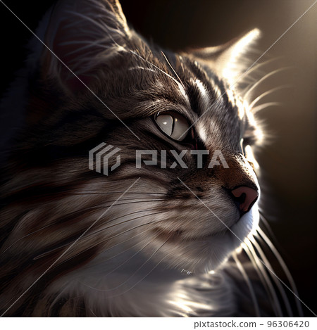 Maine coon. Portrait of a maine coon cat. Cat portrait 96306420