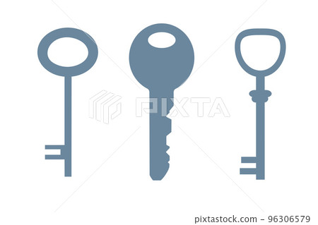 Set of keys in flat style. Vector illustration isolated on white background 96306579