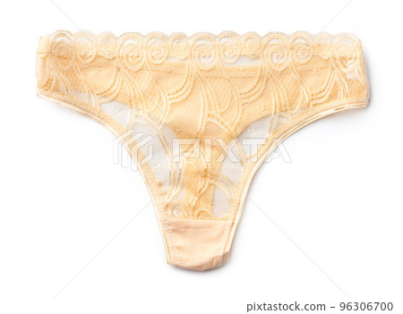 Women's string lace panties on a white background 96306700
