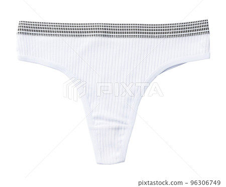 String female panties isolated on white background. String female panties isolated on white background. 96306749
