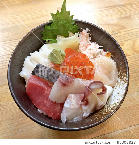 Seafood Ten-Colored Rice Bowl, Seafood Zanmai Don, Salmon Roe, Octopus, Squid, Scallops, and Tuna 96306828