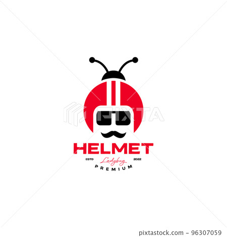 unique helmet with ladybug logo design vector unique helmet with ladybug logo design vector 96307059
