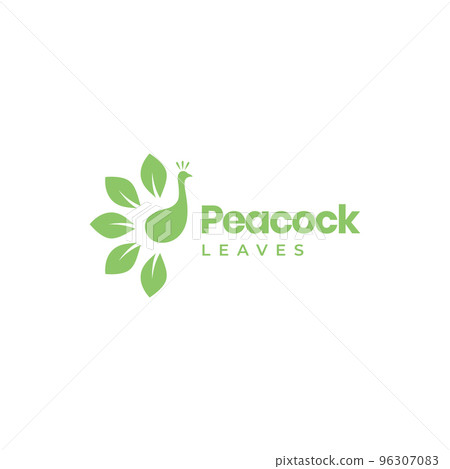 peacock with leaves tail modern logo design vector peacock with leaves tail modern logo design vector 96307083